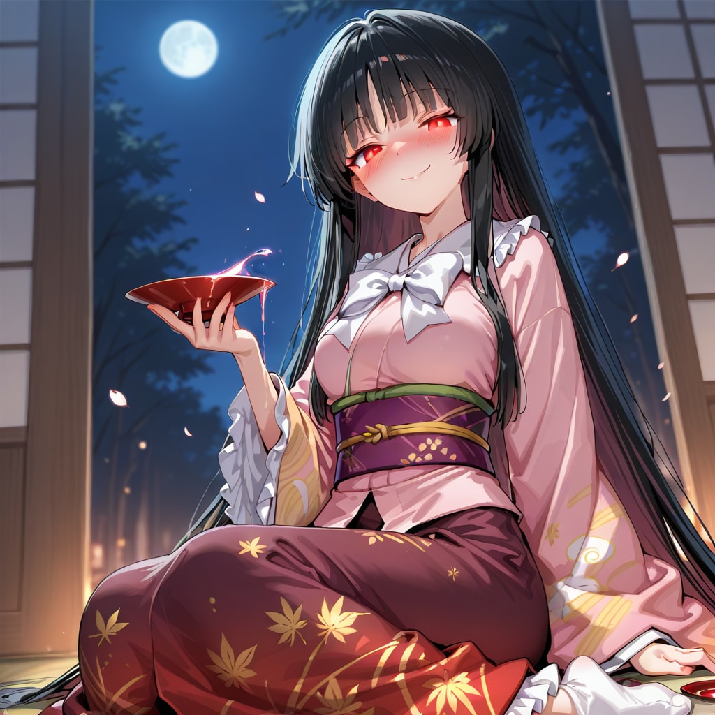 博麗神社の夜咄「闇落ちの美学」 | の人気AIイラスト・グラビア