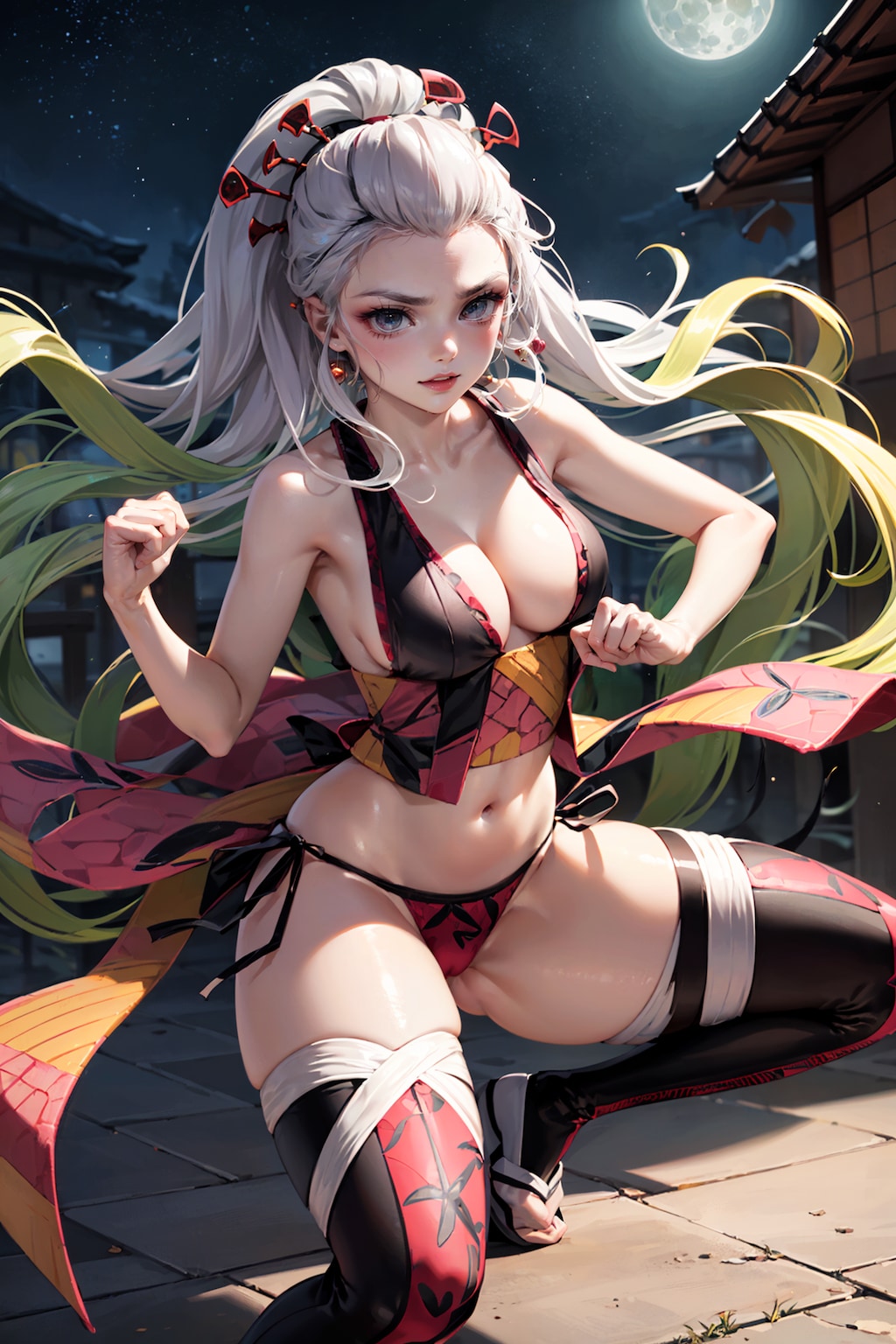 「鬼滅の刃」躍動感のある堕姫のセクシーな戦闘シーン