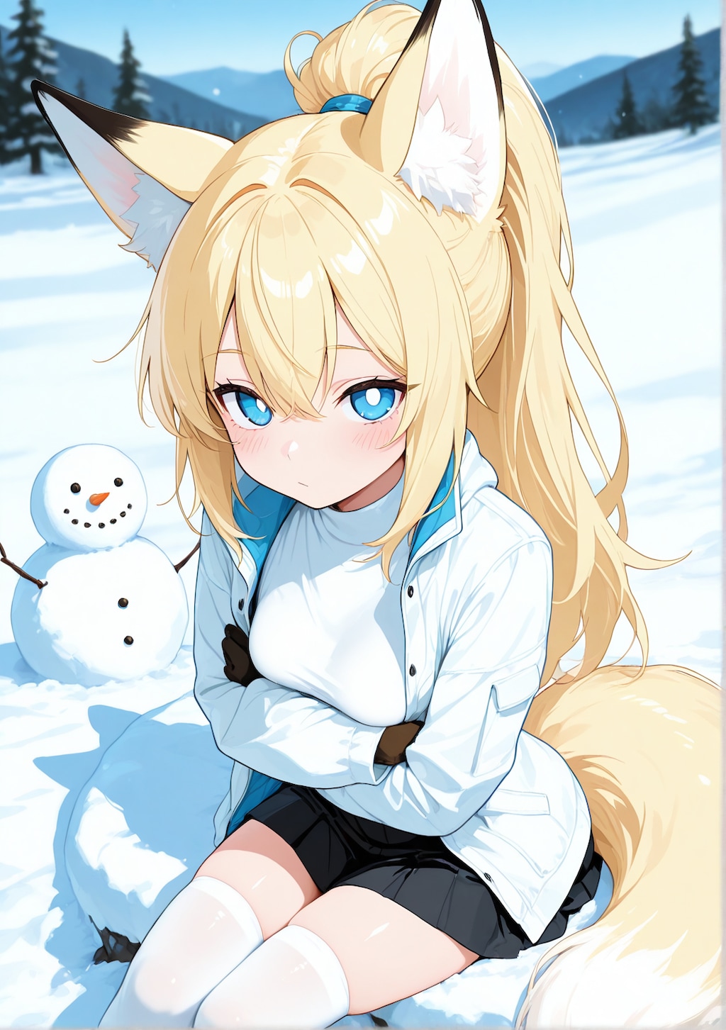 冬景色ともみじ