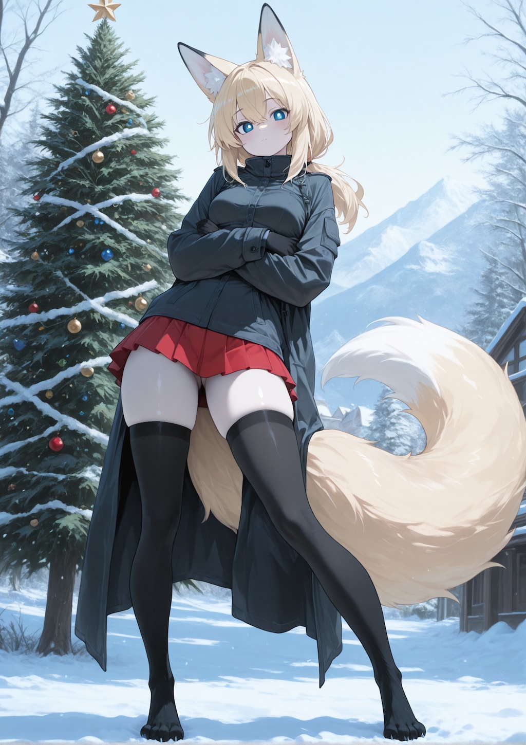 冬景色ともみじ