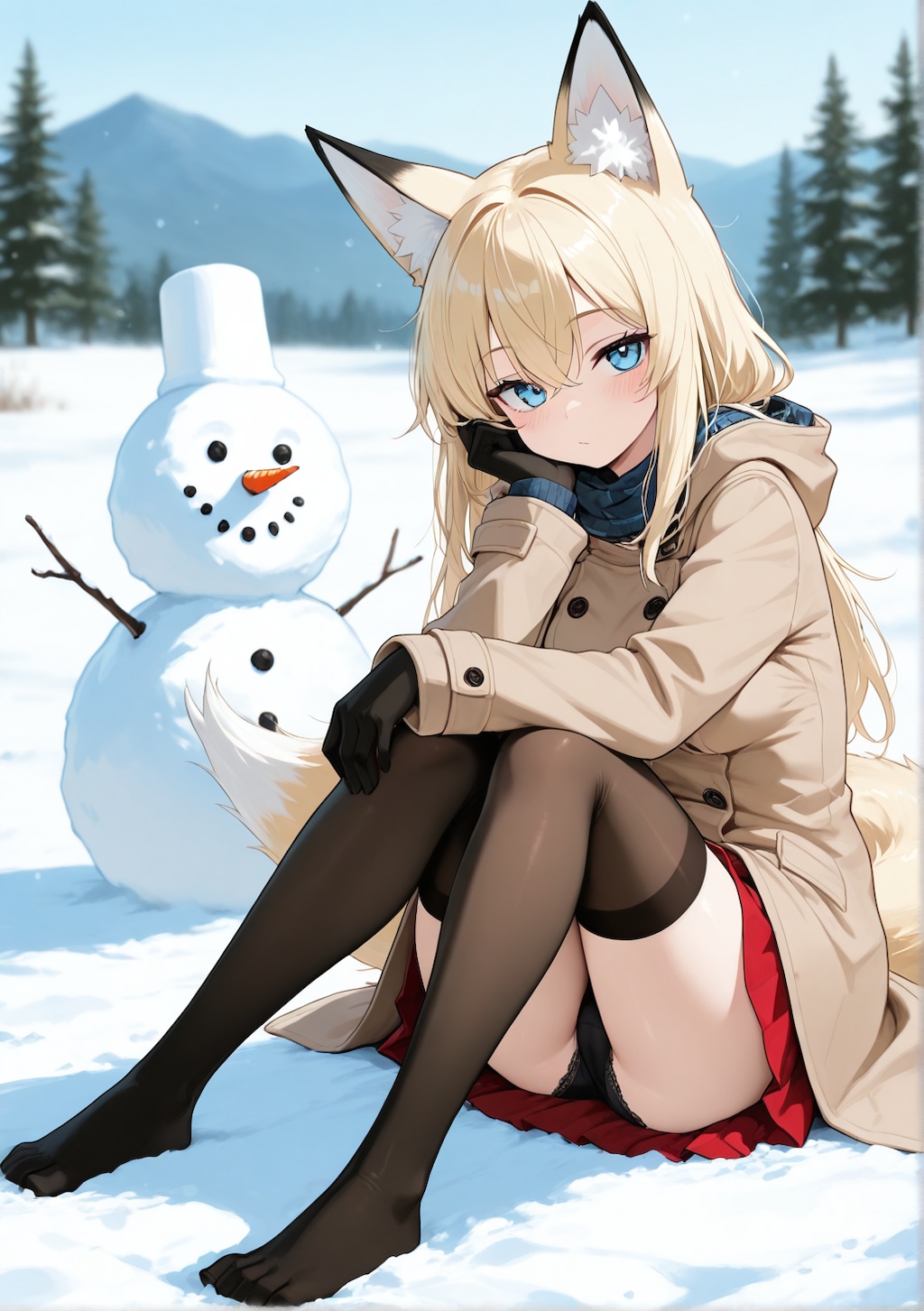 冬景色ともみじ