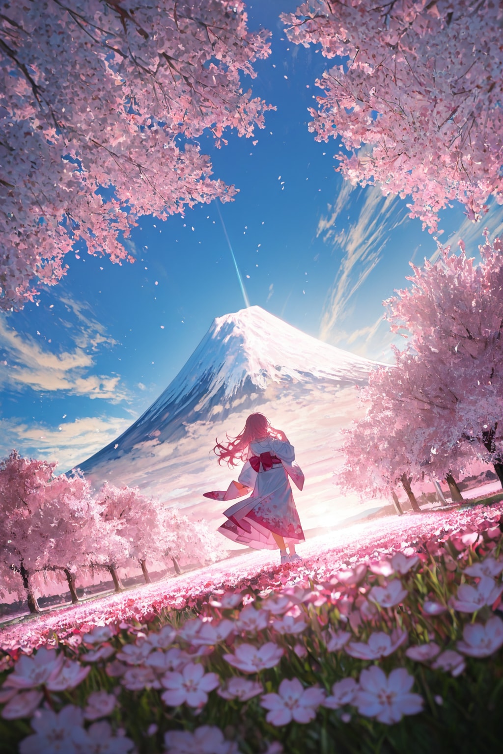 雲は高く、花は咲き誇る