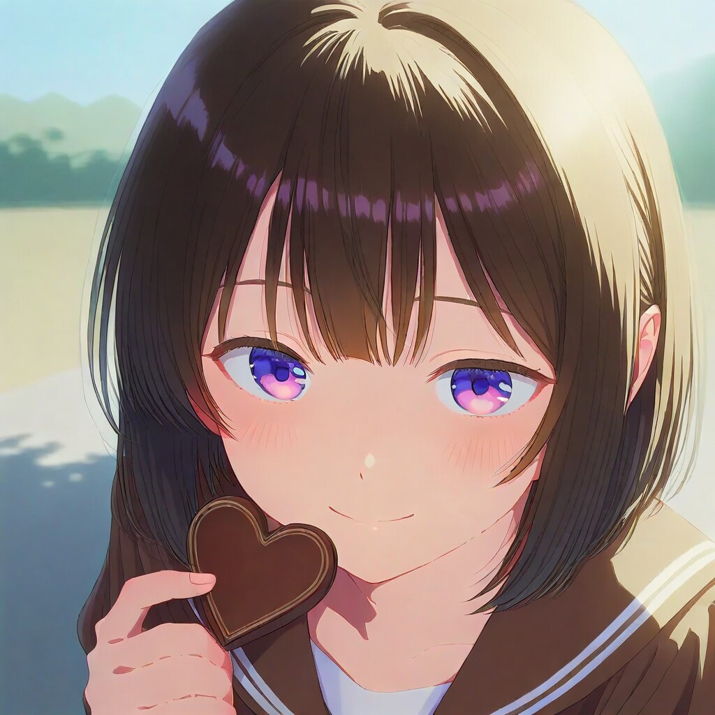 チョコレートを差出す少女