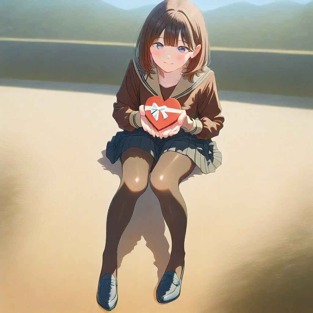 チョコレートを差出す少女