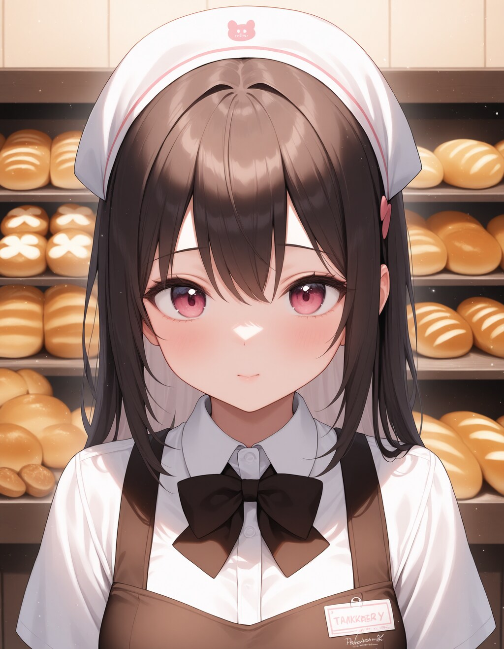 A cute girl, Bakery uniformちゃん