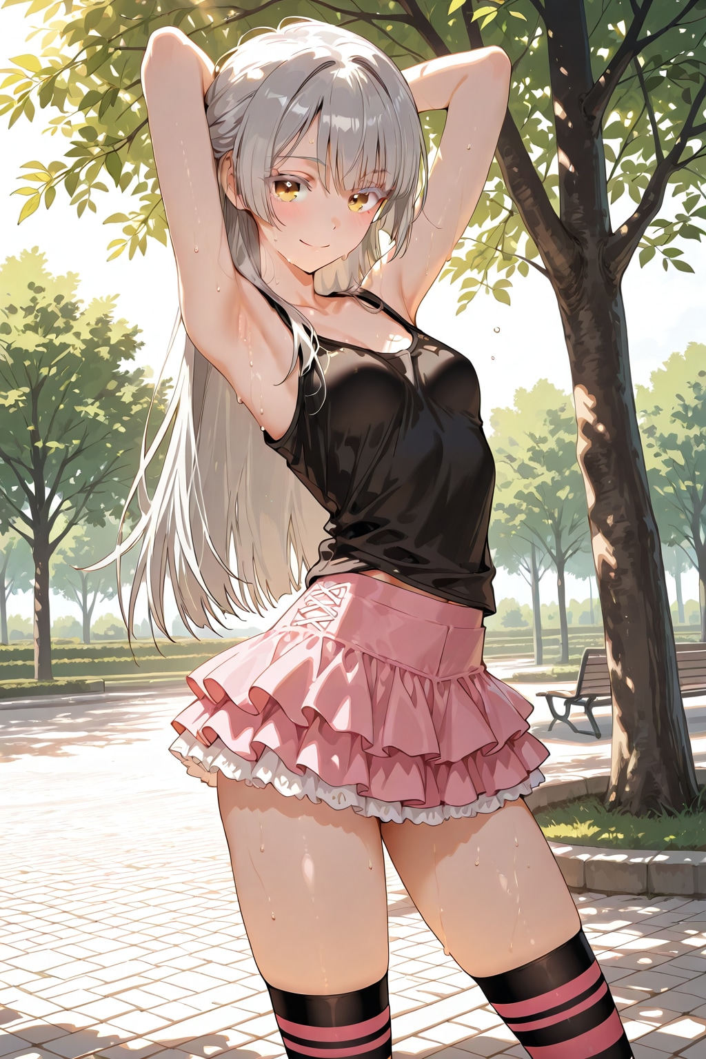 公園で私服編