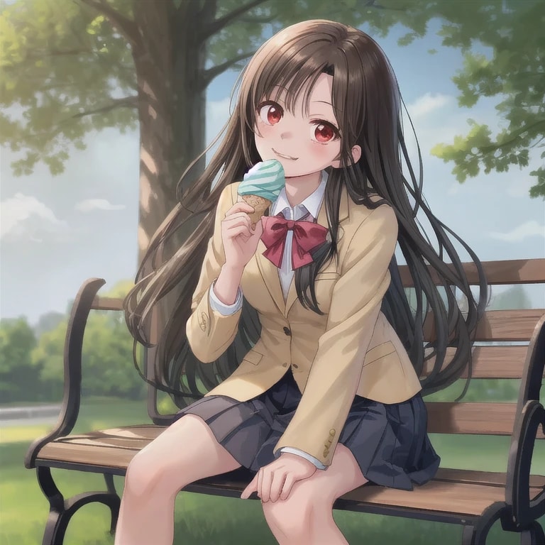 黒髪ロングでブレザーの少女７１ | の人気AIイラスト・グラビア