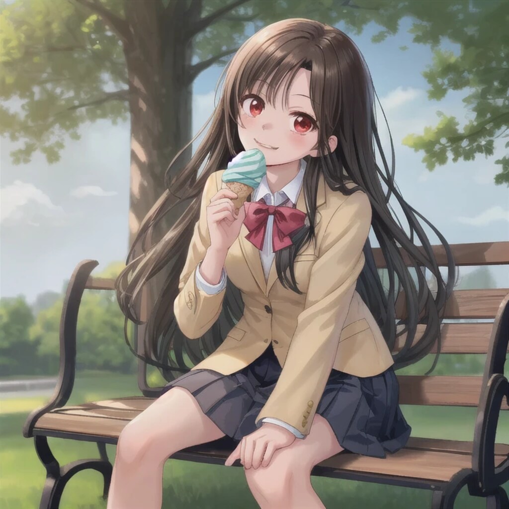 黒髪ロングでブレザーの少女７１