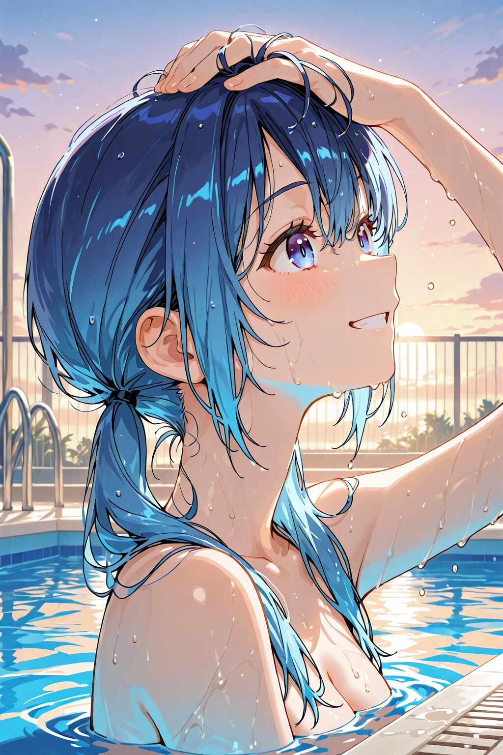 濡れ髪少女