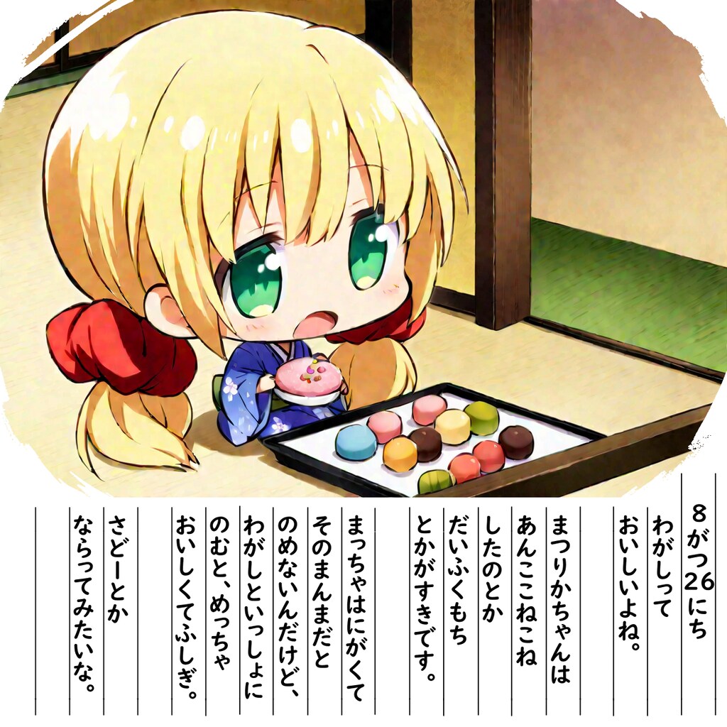 【絵日記】わがしがすきです