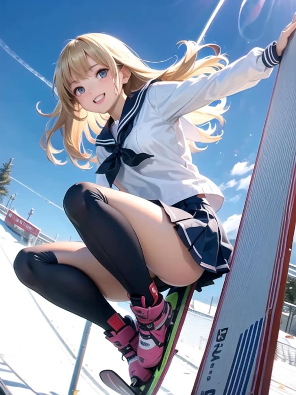 お兄ちゃん　春スキー楽しいねっ