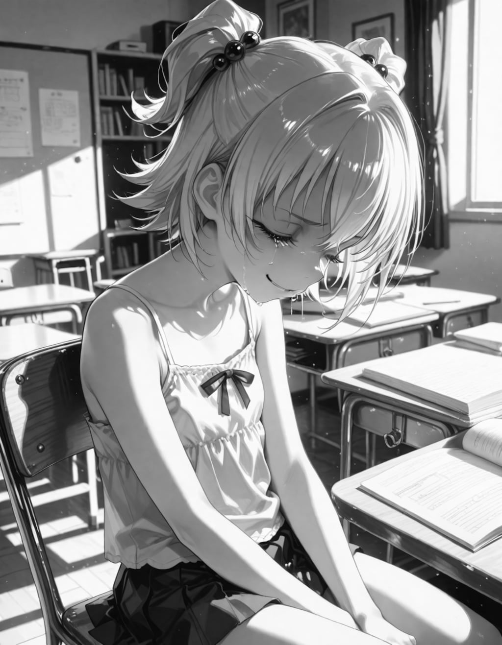 居残りで燃え尽きたアイドル…