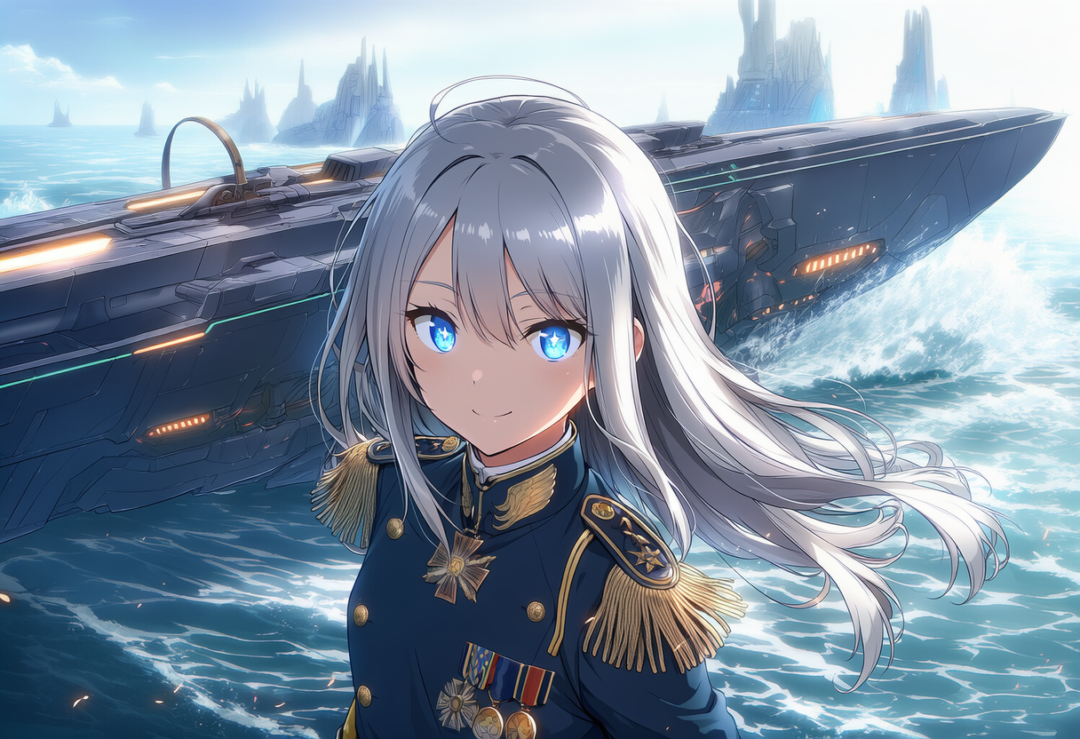 巨大潜水艦と艦長