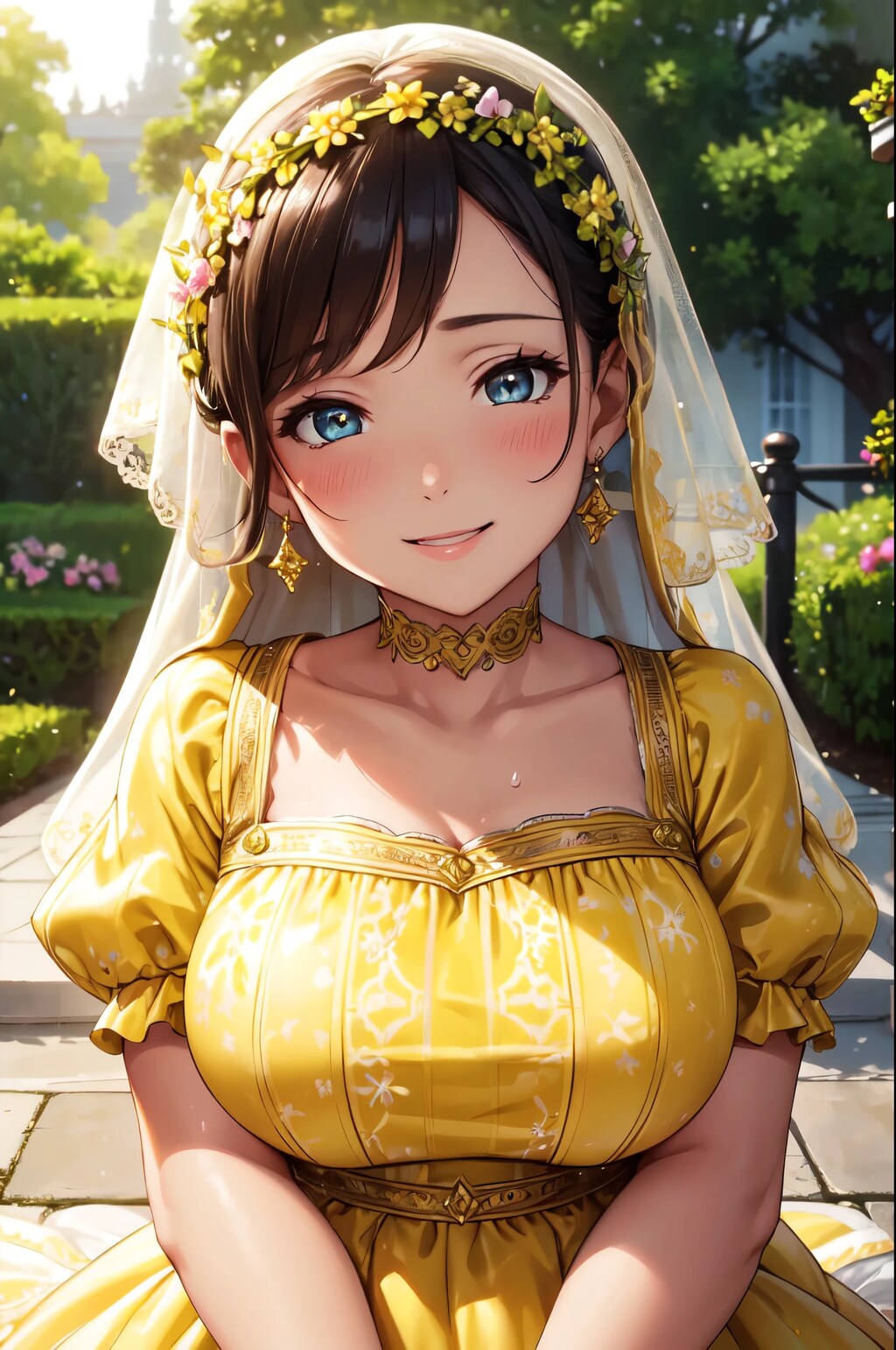 花飾りなんて、恥ずかしいです…