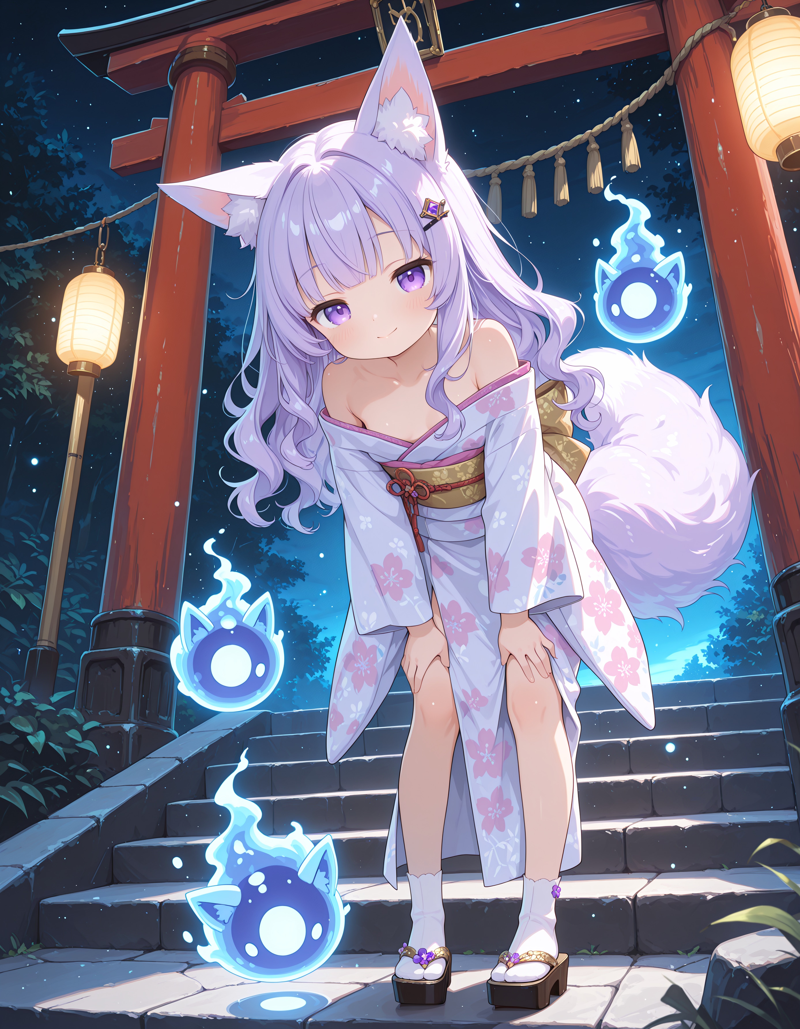神社に舞い降りた可愛い妖狐