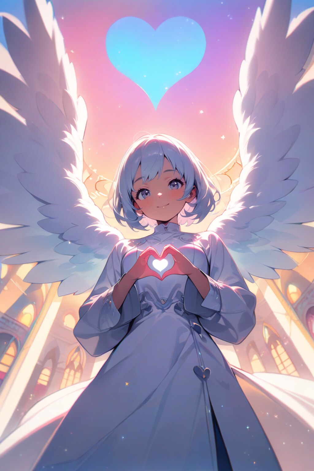 愛の光を放つ天使