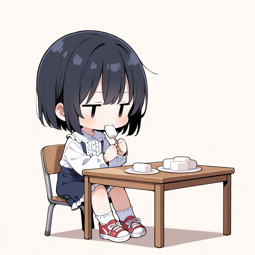 マシュマロを食べる