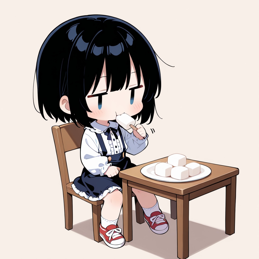 マシュマロを食べる