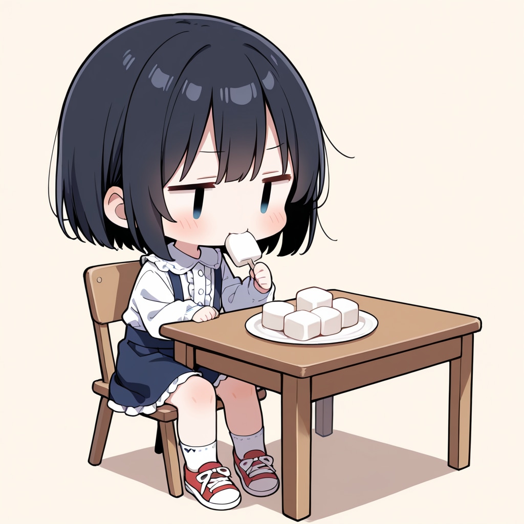 マシュマロを食べる