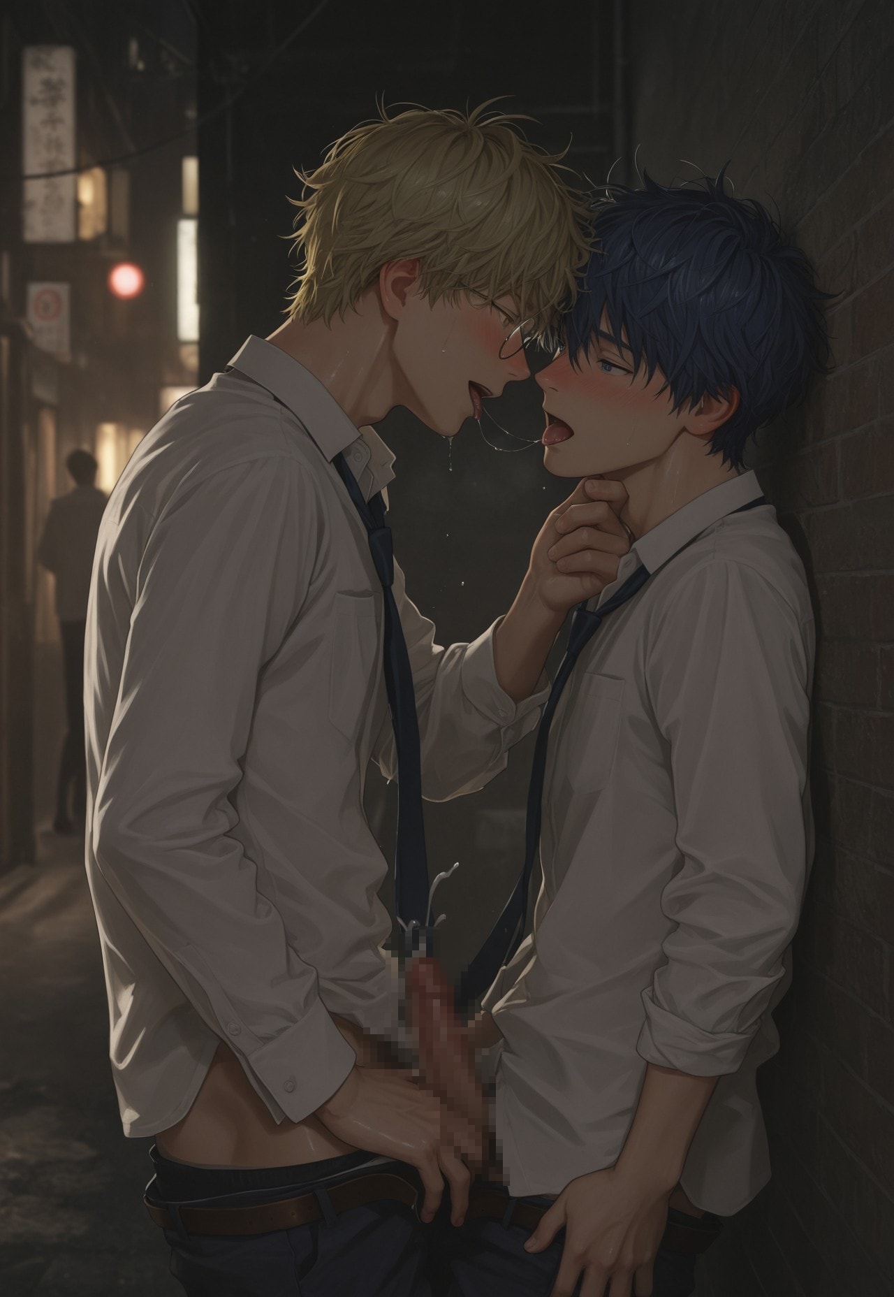 路地裏で兜合わせ💕