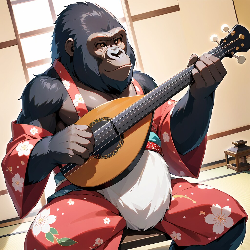 ちちんぷい生成機能のi2iで色んなモデルで生成してみた　ゴリラ編
