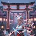 サイバーボテ腹狐耳巫女 4枚目