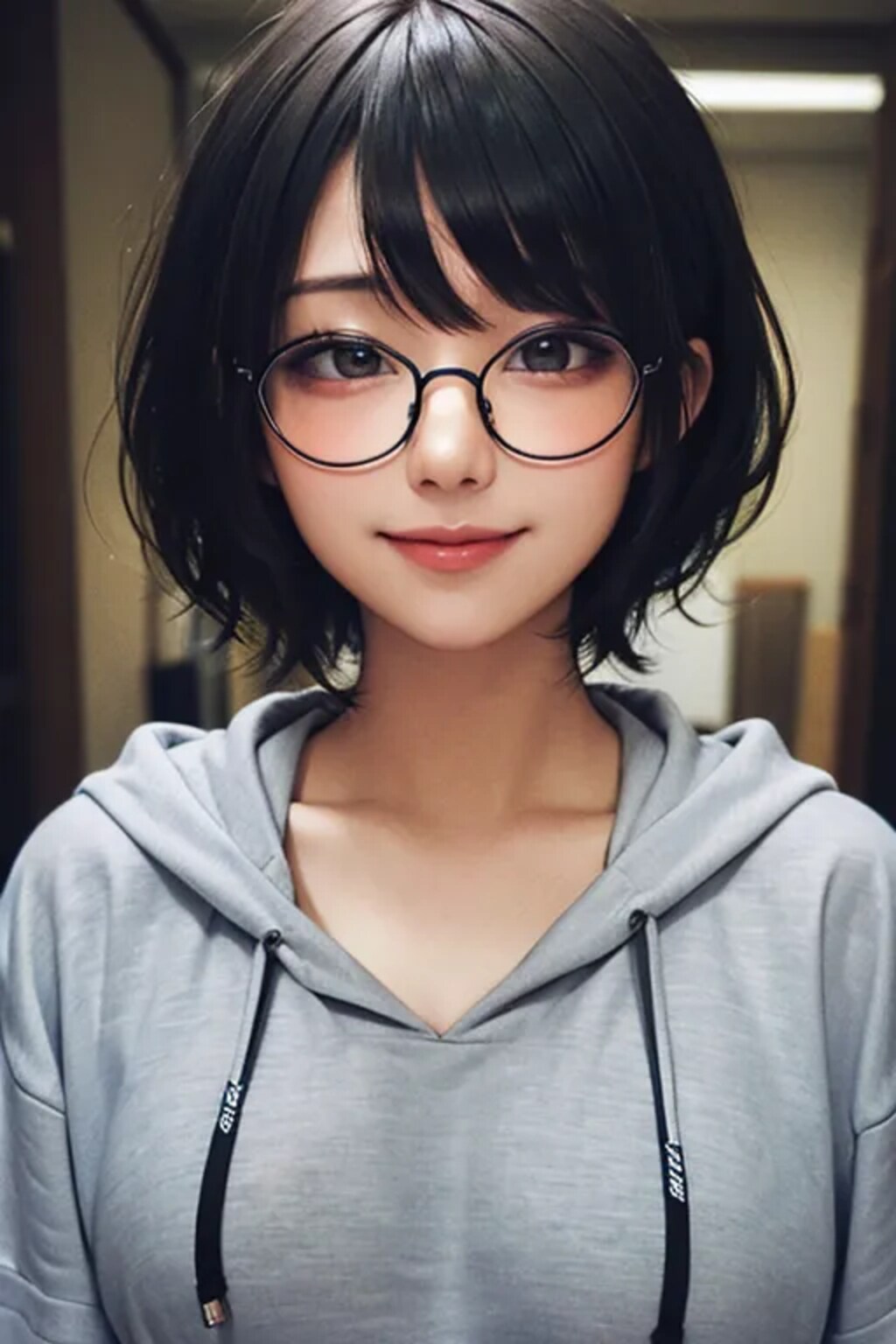 ボーイッシュパーカー眼鏡っ娘