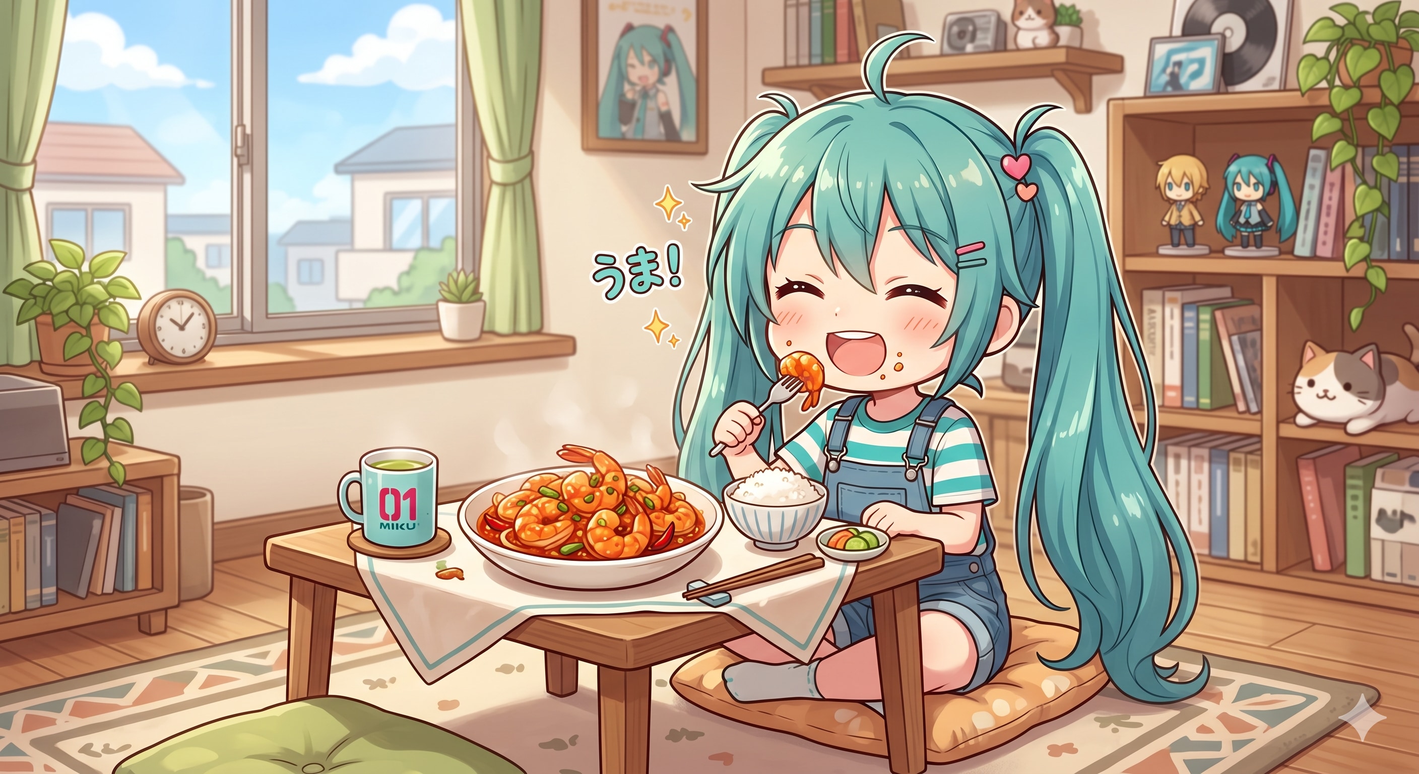 今日のお昼はエビチリです
