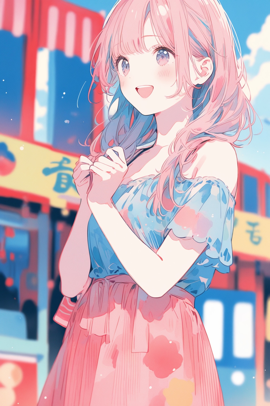 夏祭り（洋装）（１） | の人気AIイラスト・グラビア