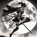 月下の女剣士2(ImageCreator) 2枚目