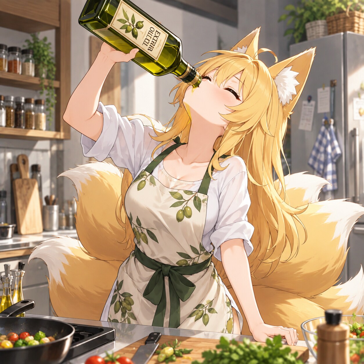 10/3　飲むオリーブオイルの日 | の人気AIイラスト・グラビア