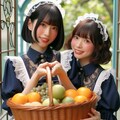 フルーツ狩りから帰ってきたメイド13号と23号 3枚目