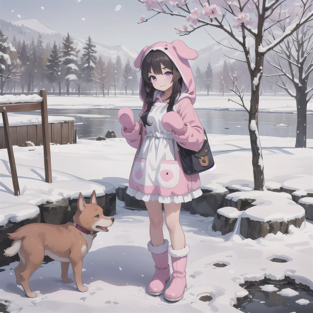 黒髪ロングでコートの少女３