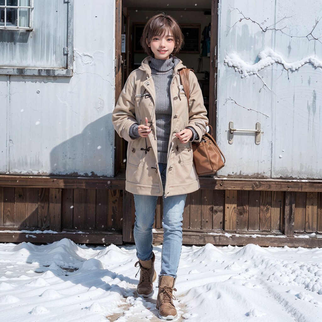 雪の降る街