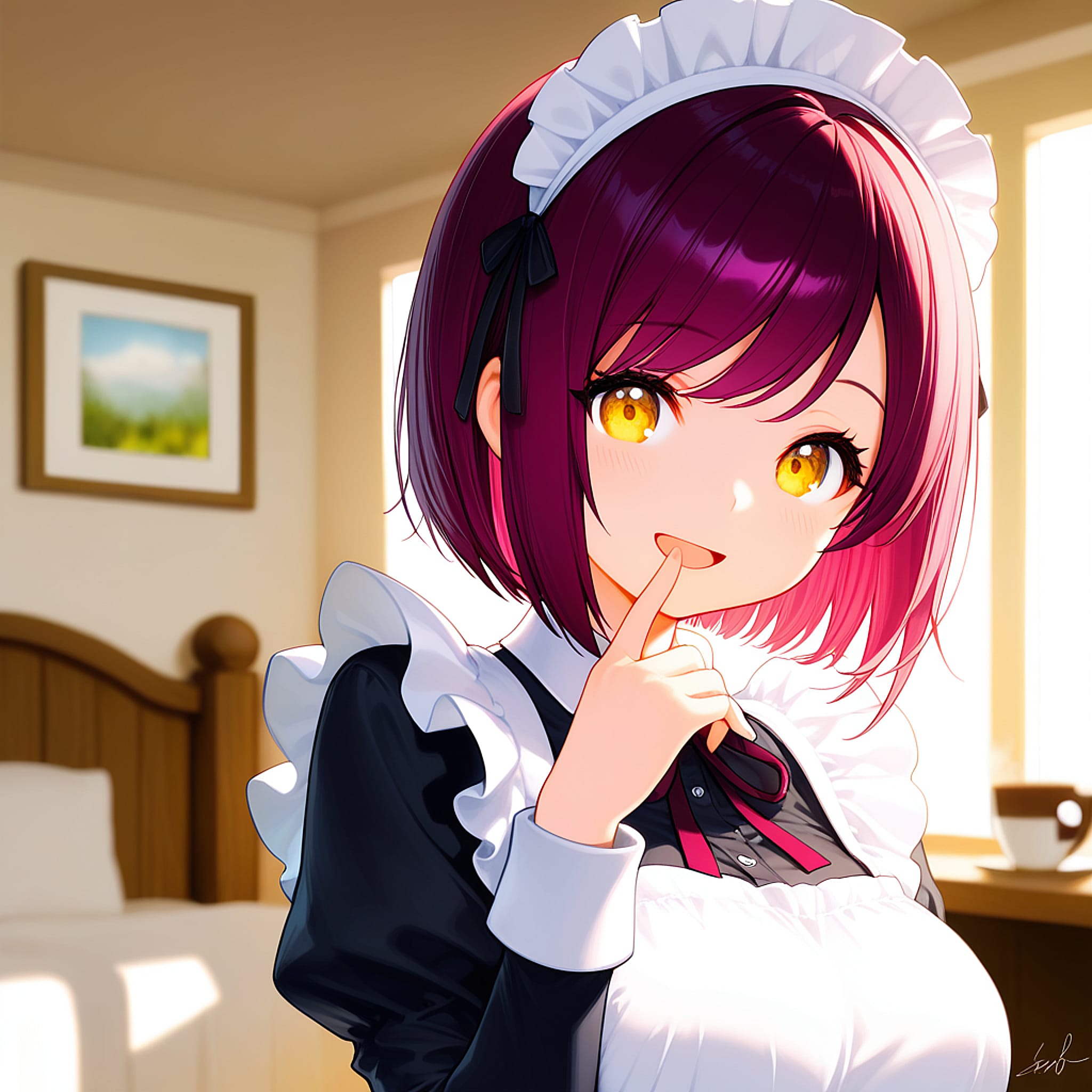 おはようございます（挨拶メイドの芽衣ちゃん） | の人気AIイラスト・グラビア