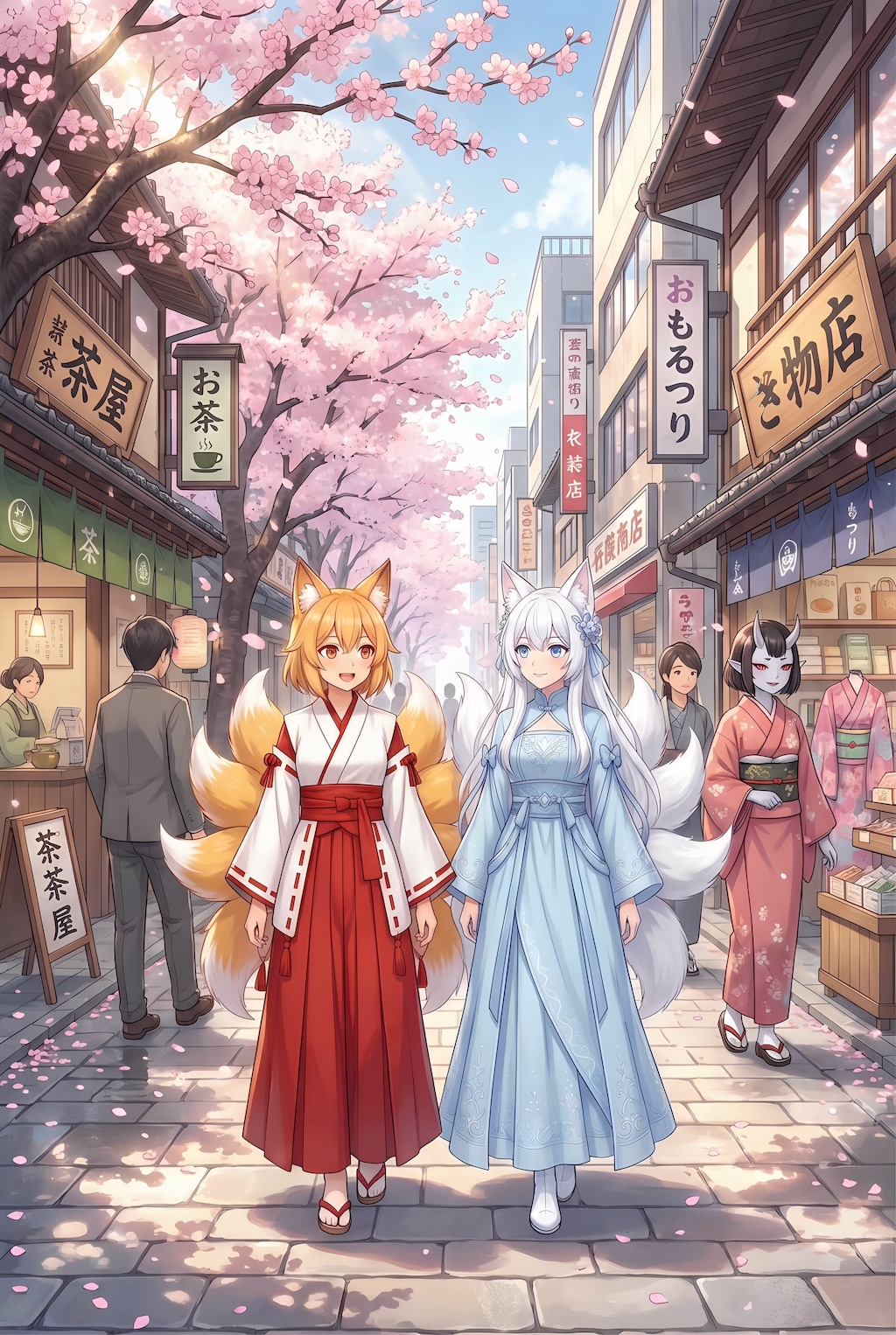 商店街を歩く