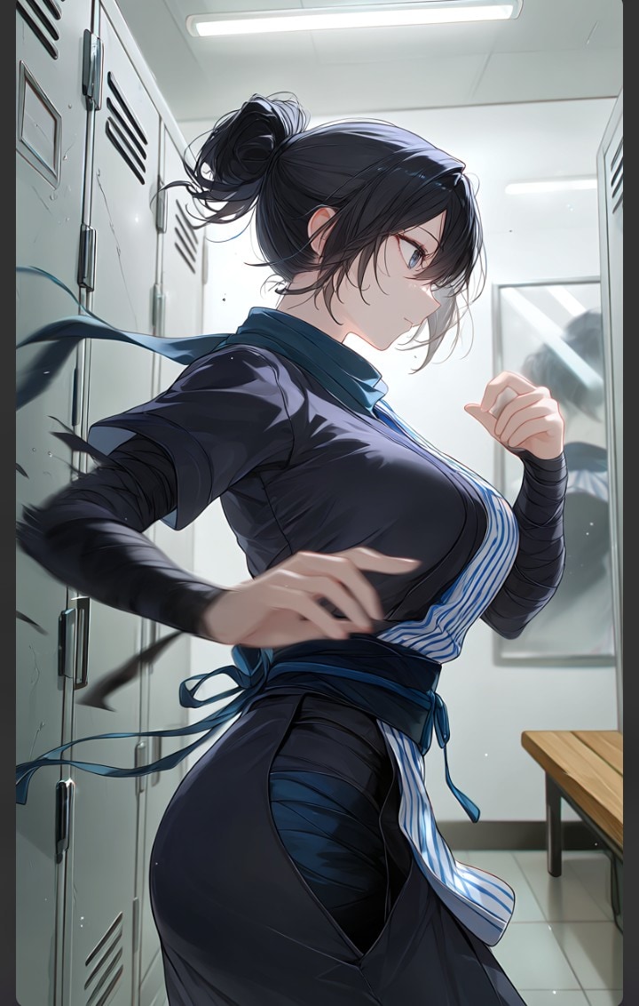 女忍者シリーズ🥷　　　　　　　　　　　　　　　　　　　　　　　忍法！高速着替えの術！！ | の人気AIイラスト・グラビア
