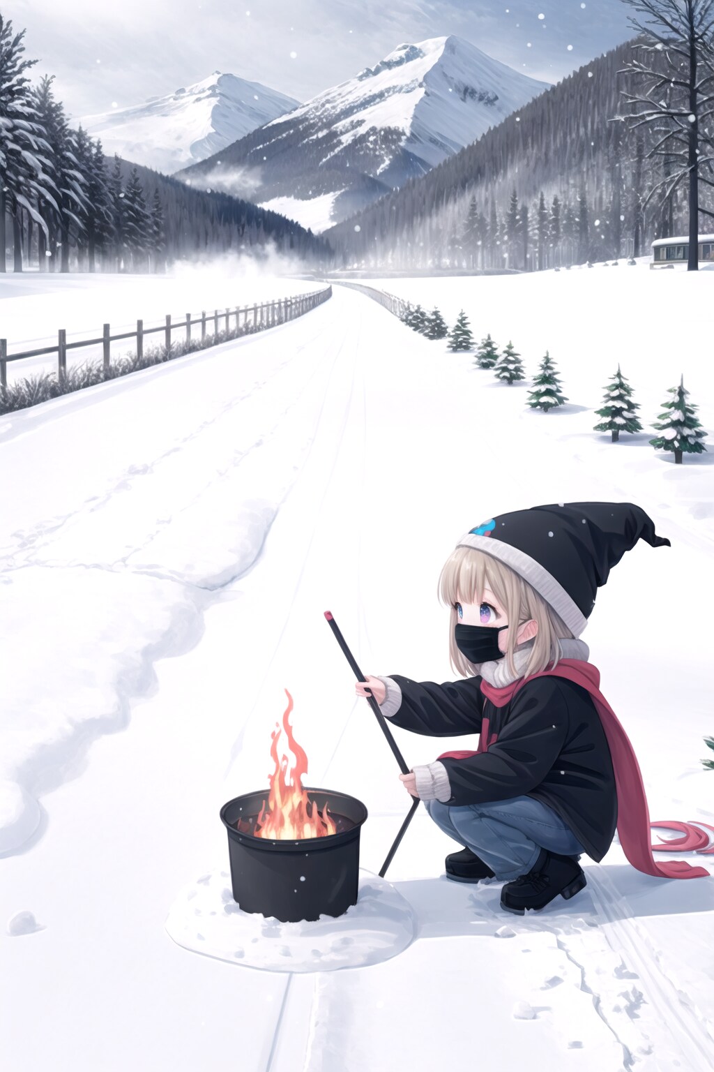 雪山にて | の人気AIイラスト・グラビア