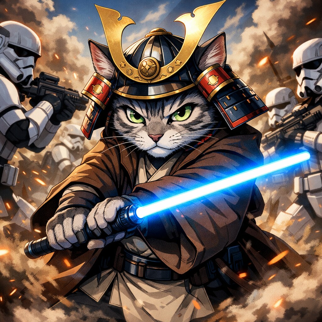ジェダイ猫侍 | の人気AIイラスト・グラビア