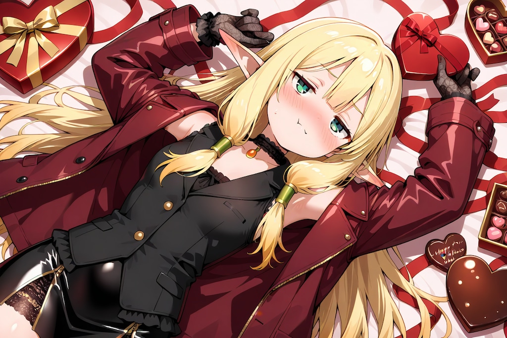 バレンタインなエルフの女の子