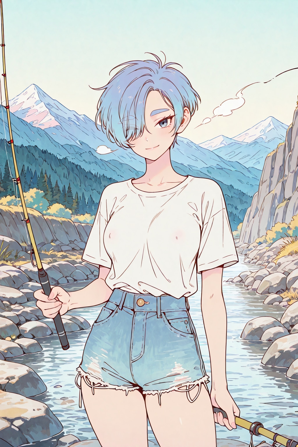 渓流釣り姉さん