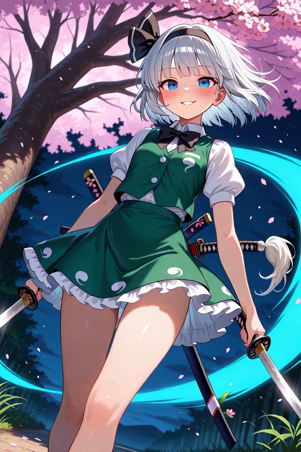 妖夢と桜の木