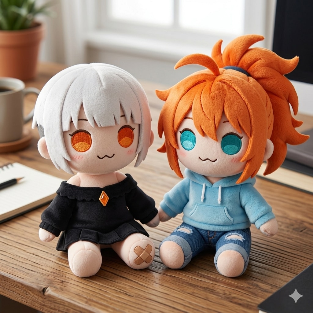 ぷいぐるみのドヤ子とワゴちゃん