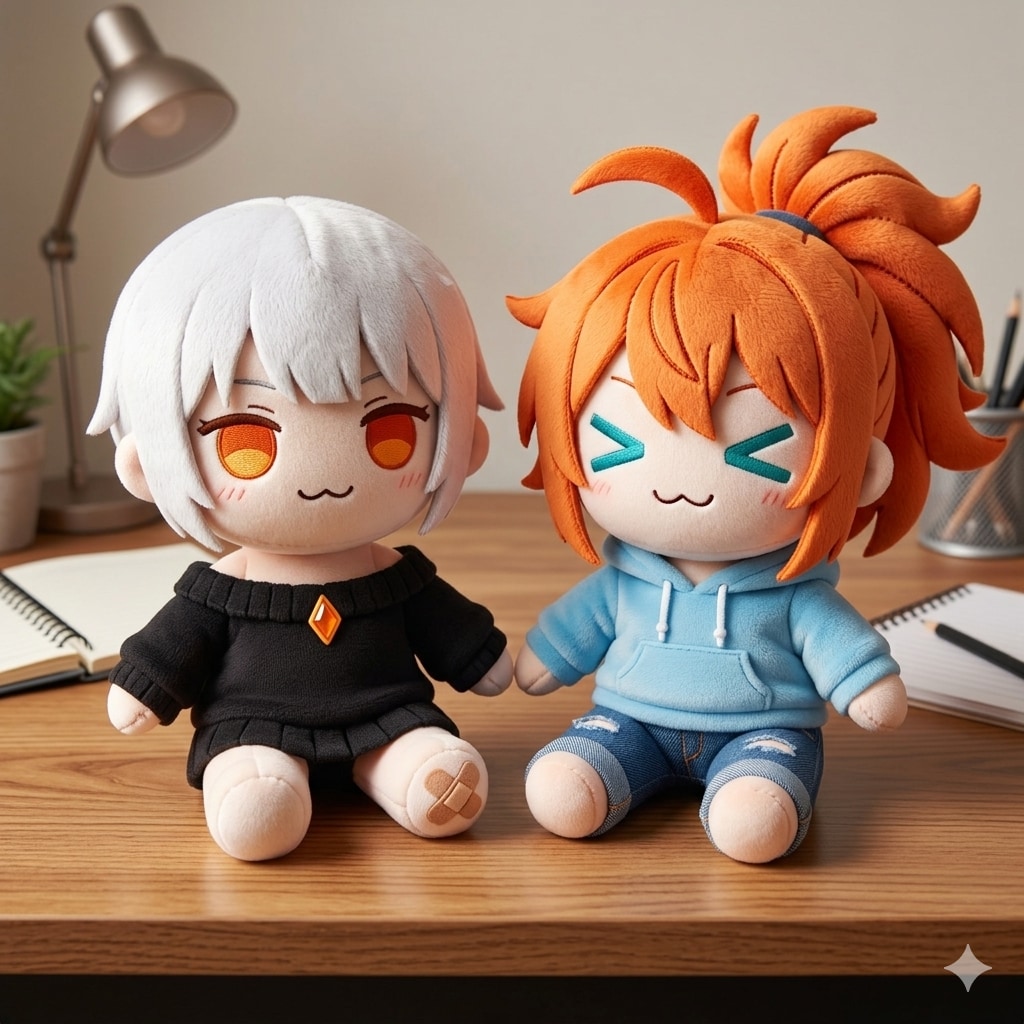 ぷいぐるみのドヤ子とワゴちゃん
