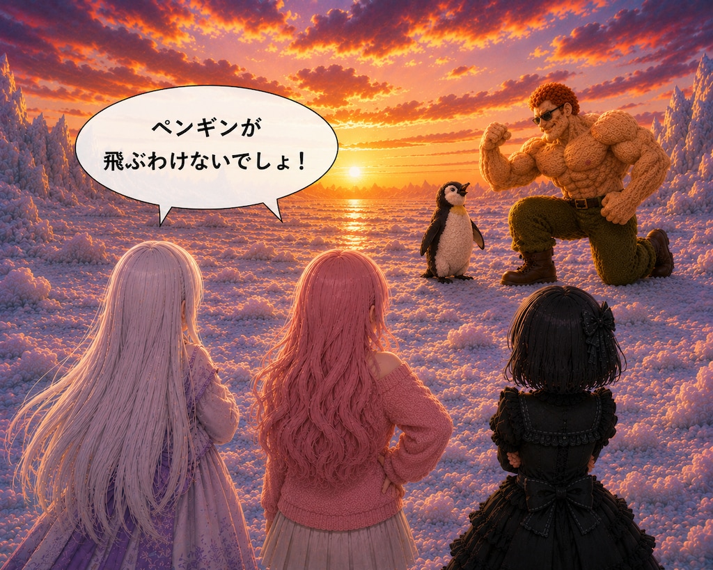 (おまけ)気合で空飛ばされたペンギン