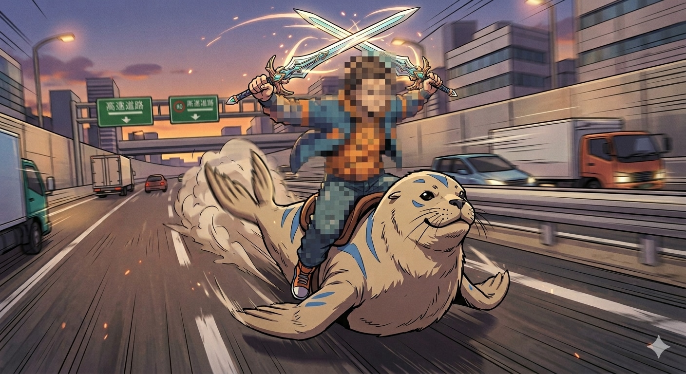 ドヤ顔ダブルソードとアザラシ | の人気AIイラスト・グラビア