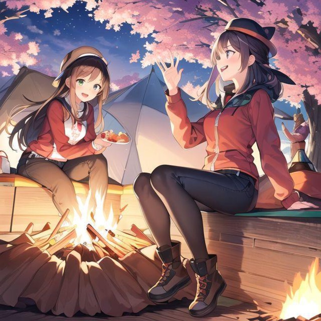 お花見キャンプ