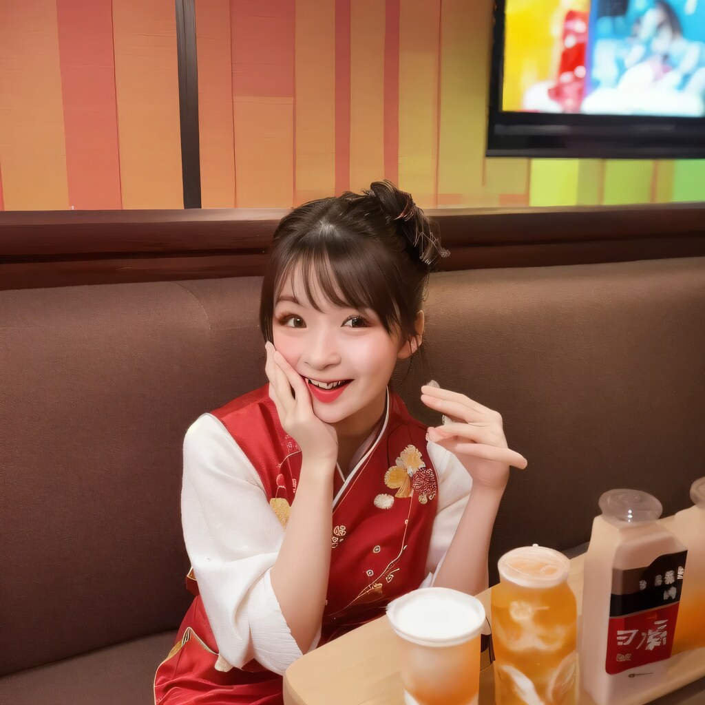 黒髪ロングで中華服の美女１６