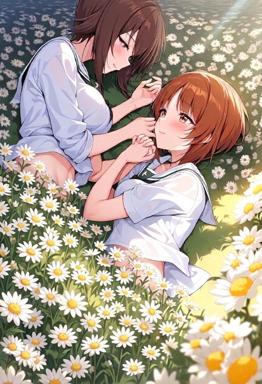 西住姉妹（花畑）