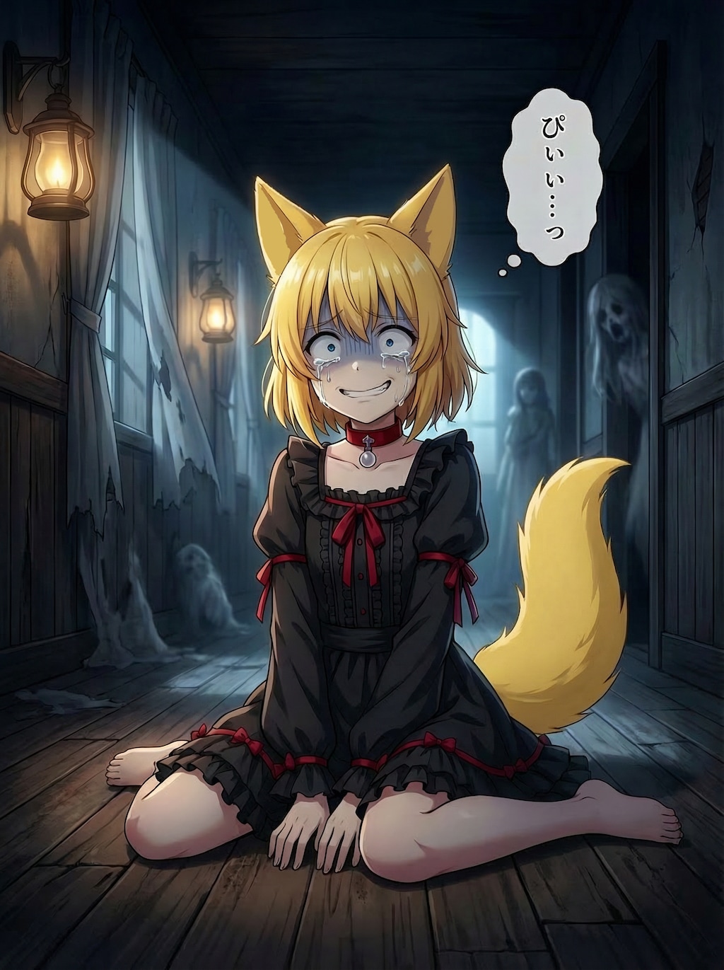 遊園地のお化け屋敷に興味本位で入ってみたものの予想以上に本格的であまりに怖すぎて途中まではなんとか頑張っていたけれどと…